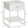 Comodino-Moderno-Set-2-Pezzi-con-Cassetto-e-Ripiano-Aperto-per-Camera-da-Letto-e-Soggiorno,-in-MDF-e-Acciaio,-45x40x60cm,-Bianco-TY8831-534V01WTTY8