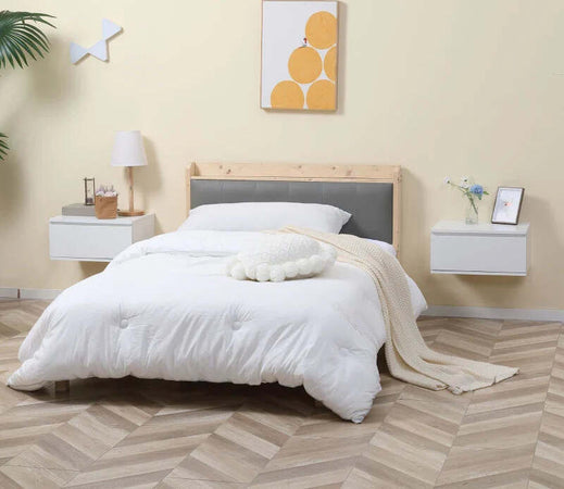 Comodino-Set-2-Pezzi-con-Cassetto-e-Design-Sospeso-in-Truciolato-e-MDF,-49x38x23-cm,-Bianco-JK6831-539JK6