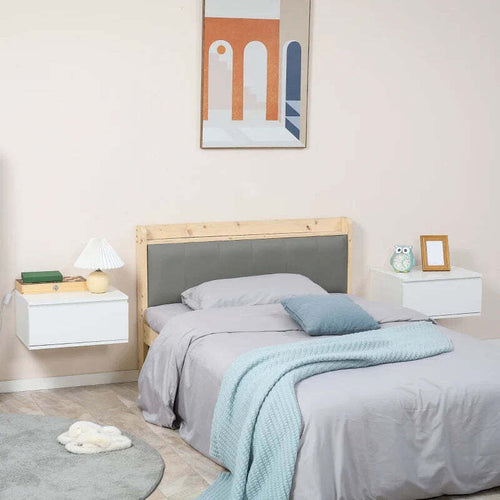 Comodino-Set-2-Pezzi-con-Cassetto-e-Design-Sospeso-in-Truciolato-e-MDF,-49x38x23-cm,-Bianco-JK6831-539JK6