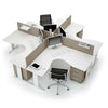 Composizione completa ufficio operativo con 4 postazioni lavoro cm. 324x324x72h
