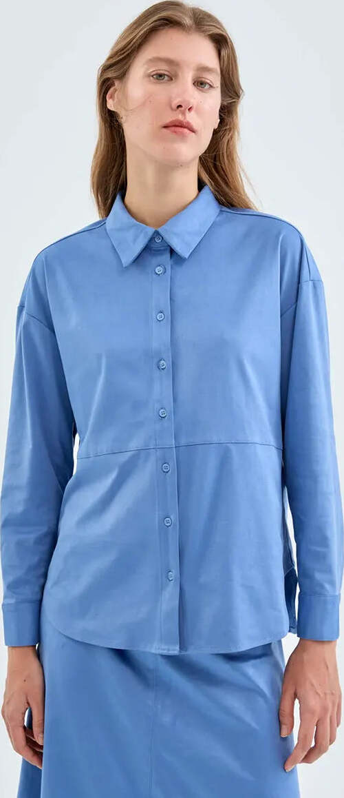 COMPANIA-FANTASTICA-|-Camicia-in-camoscio-blu