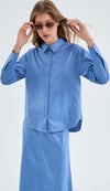 COMPANIA-FANTASTICA-|-Camicia-in-camoscio-blu