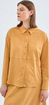 COMPANIA-FANTASTICA-|-Camicia-in-camoscio-gialla