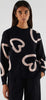 COMPANIA-FANTASTICA-|-Maglia-in-filo-con-stampa-cuori