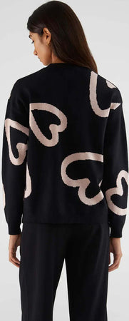 COMPANIA-FANTASTICA-|-Maglia-in-filo-con-stampa-cuori