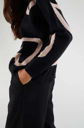 COMPANIA-FANTASTICA-|-Maglia-in-filo-con-stampa-cuori