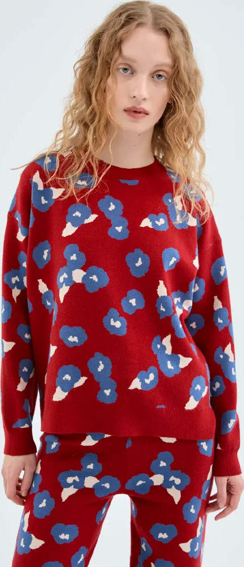 COMPANIA-FANTASTICA-|-Maglia-in-filo-con-stampa-fiori