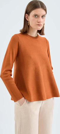 COMPANIA-FANTASTICA-|-Maglia-svasata-cammello
