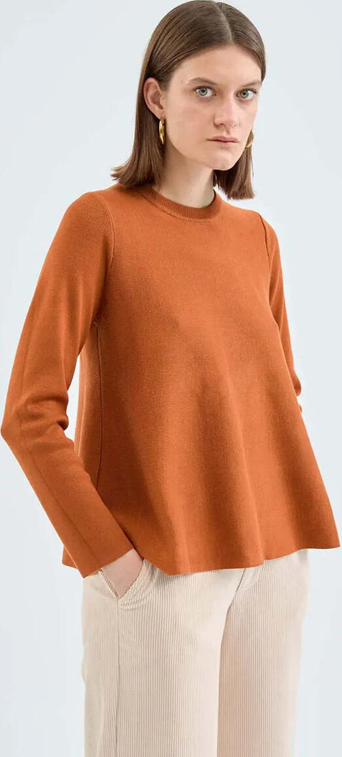 COMPANIA-FANTASTICA-|-Maglia-svasata-cammello