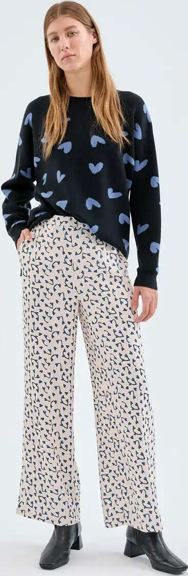 COMPANIA-FANTASTICA-|-Pantalone-dritto-stampa-cuori