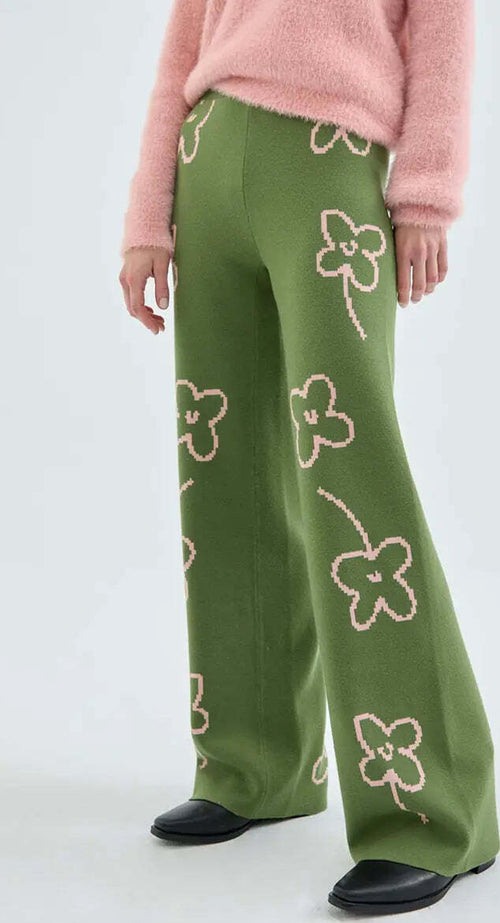 COMPANIA-FANTASTICA-|-Pantalone-in-filo-con-stampa-fiori