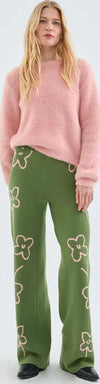 COMPANIA-FANTASTICA-|-Pantalone-in-filo-con-stampa-fiori