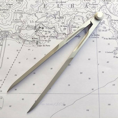 Compasso Nautico Professionale In Metallo Ottone Per Patente Scuola Carteggio Made In Italy Botti