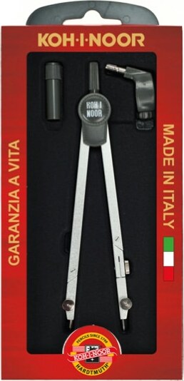 Compasso professional - diametro max cerchio 155mm - allunga telescopica - 3 pezzi - Koh.I.noor Cancelleria e prodotti per ufficio/Scuola e materiale didattico/Materiale scolastico/Compassi Eurocartuccia - Pavullo, Commerciovirtuoso.it