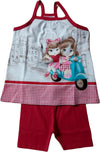 Completino Bimba Canottiera Leggings Pinocchietto Bianco e Rosso Estivo Completo Tuta Leggero Bambina Canotta Pantaloncini Attillati Tuta Estate COMPLETINO Piccole Canaglie - Tropea, Commerciovirtuoso.it