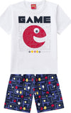 Completino Bimbo Estivo 100% Cotone Completo Coordinato Maglia Pantalone Estate Maglietta T-Shirt Girocollo Pantaloncini Stampa Game Bianco Rosso Blu COMPLETINO Piccole Canaglie - Tropea, Commerciovirtuoso.it