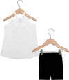 Completino Estivo Bimba Bianco e Nero Gatto Completo Tuta Coordinato Gattino Estate Canotta e Pantaloni Corti 100% Cotone COMPLETINO Piccole Canaglie - Tropea, Commerciovirtuoso.it