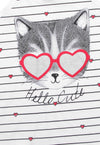 Completino Estivo Bimba Bianco e Nero Gatto Completo Tuta Coordinato Gattino Estate Canotta e Pantaloni Corti 100% Cotone COMPLETINO Piccole Canaglie - Tropea, Commerciovirtuoso.it