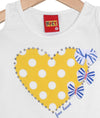 Completino Estivo Bimba Bianco Giallo Pois Completo Tuta Coordinato Fiocchi Estate Canotta T-Shirt e Pantaloni Corti 100% Cotone COMPLETINO Piccole Canaglie - Tropea, Commerciovirtuoso.it