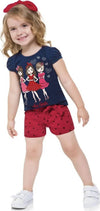 Completino Estivo Bimba Coordinato Blu e Rosso Pantaloncini Corti Maglietta Mezze Maniche Completo Estivo WONDER GIRLS KYLY COMPLETINO Piccole Canaglie - Tropea, Commerciovirtuoso.it