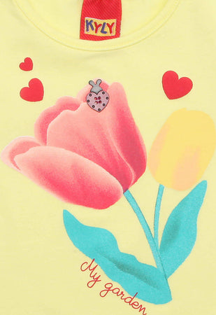 Completino Estivo Bimba Fiori Completo Tuta Coordinato Estate T-Shirt Mezze Maniche Stampa e Pantaloni Corti 100% Cotone Gonna Pantalone COMPLETINO Piccole Canaglie - Tropea, Commerciovirtuoso.it