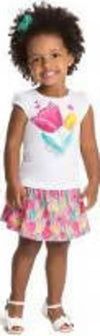 Completino Estivo Bimba Fiori Completo Tuta Coordinato Estate T-Shirt Mezze Maniche Stampa e Pantaloni Corti 100% Cotone Gonna Pantalone COMPLETINO Piccole Canaglie - Tropea, Commerciovirtuoso.it