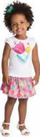 Completino Estivo Bimba Fiori Completo Tuta Coordinato Estate T-Shirt Mezze Maniche Stampa e Pantaloni Corti 100% Cotone Gonna Pantalone COMPLETINO Piccole Canaglie - Tropea, Commerciovirtuoso.it