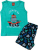 Completino Estivo Bimbo Blu Canotta Girocollo Barca a Vela Stampa Barca Pantaloncini Corti con Elastico Fantasia COMPLETINO Piccole Canaglie - Tropea, Commerciovirtuoso.it