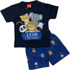 Completino Estivo Bimbo Blu Maglietta Mezze Maniche Girocollo Leo Stampa Animali Pantaloncini Corti con Elastico Fantasia COMPLETINO Piccole Canaglie - Tropea, Commerciovirtuoso.it
