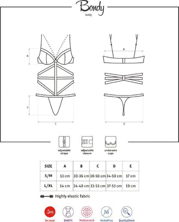 Completino intimo Sensuale Erotico con fasce Obsessive Bondy Body Black Nero Taglia S-M Salute e cura della persona/Erotismo e contraccezione/Abbigliamento erotico/Donna/Completi intimi Kondorama - Martinsicuro, Commerciovirtuoso.it
