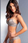 Completino Intimo Slip e Reggiseno Love and Bra Grigio Argento o Rosa antico Reggiseno Pizzo con Ferretto Mutandine Brasiliana Donna Completino Intimo Donna L'Orchidea - Siderno, Commerciovirtuoso.it