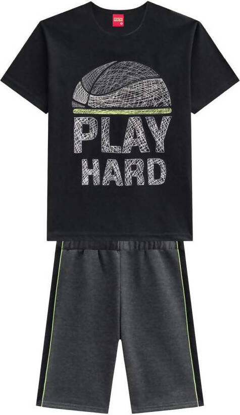 Completino Tuta Bimbo Grigio Stampato Basket Coordinato Pantaloni Maglietta Estivo T-Shirt Mezze Maniche Girocollo Estate + Pantaloncini con Elastico Grigi Bambino COMPLETINO Piccole Canaglie - Tropea, Commerciovirtuoso.it