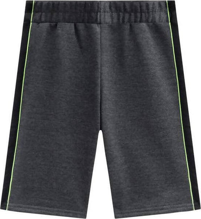 Completino Tuta Bimbo Grigio Stampato Basket Coordinato Pantaloni Maglietta Estivo T-Shirt Mezze Maniche Girocollo Estate + Pantaloncini con Elastico Grigi Bambino COMPLETINO Piccole Canaglie - Tropea, Commerciovirtuoso.it