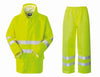 Completo Anti-pioggia Hi-Vis Giallo Giacca Pantalone Impermeabili da Lavoro Alta Visibilità da Cantiere Asfaltatore Lavori Stradali
