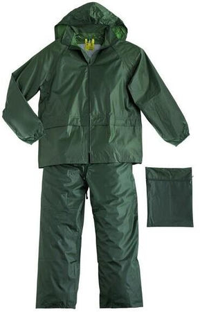 Completo Antipioggia Verde Giacca e Pantalone Impermeabile