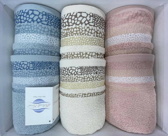Completo asciugamani spugna 3+3 fiamma by vingi 100 % cotone 6 asciugamani : 3 viso + 3 ospite con banda Casa e cucina/Tessili per la casa/Biancheria da bagno/Asciugamani/Set di asciugamani Puleo Casa - Palermo, Commerciovirtuoso.it