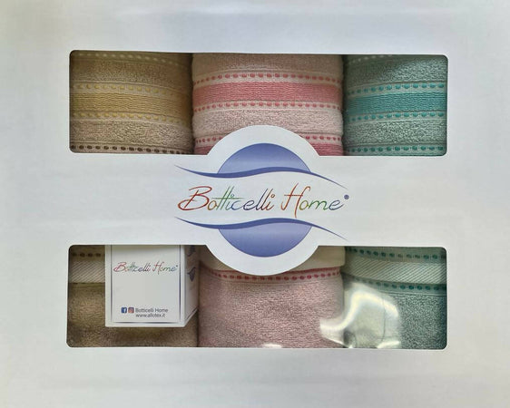 Completo asciugamani spugna 3+3 fiamma by vingi 100 % cotone 6 asciugamani : 3 viso + 3 ospite con banda Casa e cucina/Tessili per la casa/Biancheria da bagno/Asciugamani/Set di asciugamani Puleo Casa - Palermo, Commerciovirtuoso.it