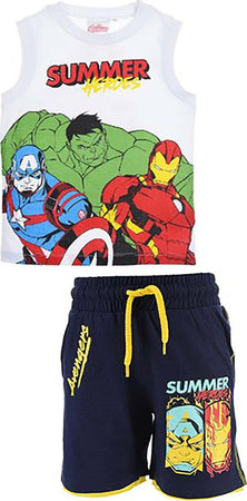 Completo Avengers da 4 a 10 anni Estate Moda/Bambini e ragazzi/Abbigliamento/Completi e coordinati/Completi due pezzi con pantaloncino Store Kitty Fashion - Roma, Commerciovirtuoso.it