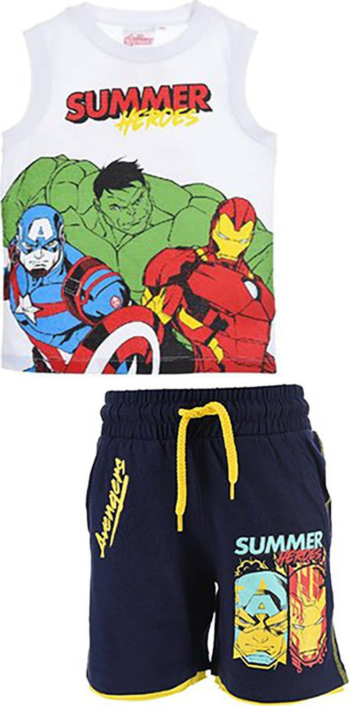 Completo Avengers da 4 a 10 anni Estate Moda/Bambini e ragazzi/Abbigliamento/Completi e coordinati/Completi due pezzi con pantaloncino Store Kitty Fashion - Roma, Commerciovirtuoso.it