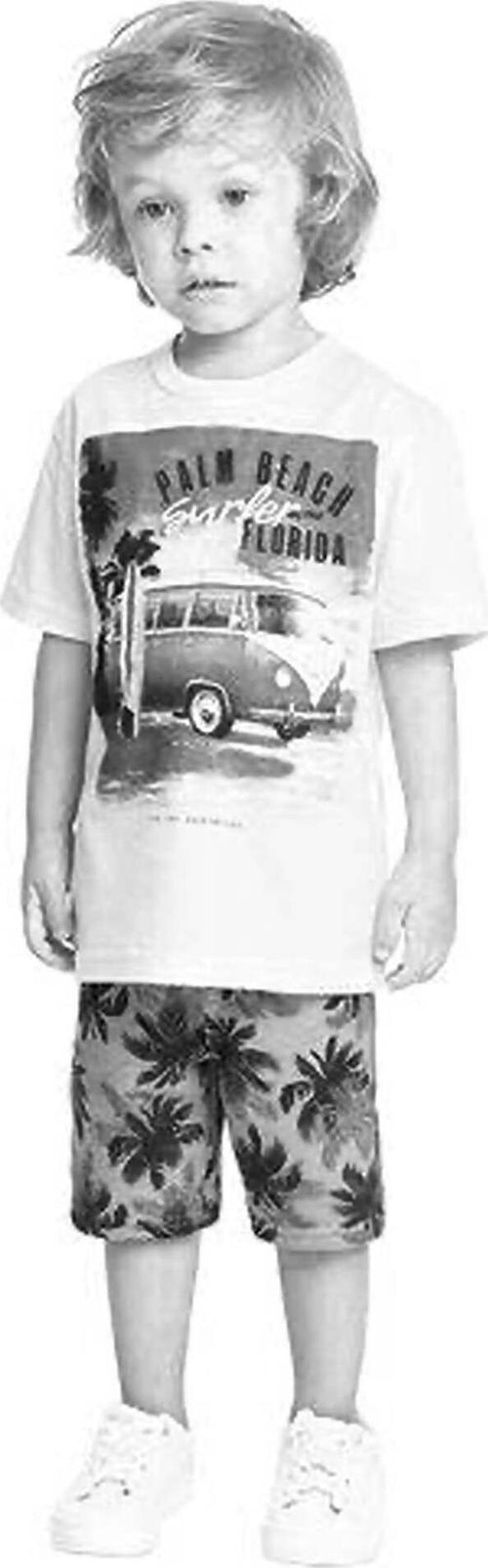 Completo Bambino Estivo Bermuda T-shirt Mezze Maniche Completino Tuta Pantalone Corto Blu Fantasia Maglietta Stampata Maniche Corte 100% Cotone COMPLETINO Piccole Canaglie - Tropea, Commerciovirtuoso.it