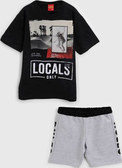 Completo Bambino Tuta Estivo Coordinato Completino T-shirt Mezze Maniche Cotone Pantaloncini Corti Maglia Pantalone Bimbo Estate COMPLETINO Piccole Canaglie - Tropea, Commerciovirtuoso.it