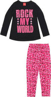 Completo Bimba Coordinato Rosa e Nero Maglietta Maniche Lunghe + Leggings Stampato Multicolor Completino Tuta Bambina Fashion KYLY TUTA Piccole Canaglie - Tropea, Commerciovirtuoso.it
