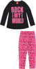 Completo Bimba Coordinato Rosa e Nero Maglietta Maniche Lunghe + Leggings Stampato Multicolor Completino Tuta Bambina Fashion KYLY TUTA Piccole Canaglie - Tropea, Commerciovirtuoso.it
