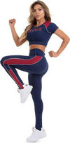 Completo Fitness Donna Garotafit Set per La Palestra Traspirante Maglietta Crop Maniche Corte E Leggins Aderenti Moda/Donna/Abbigliamento/Abbigliamento sportivo/Completi sportivi/Tute Sportast - Cimego, Commerciovirtuoso.it
