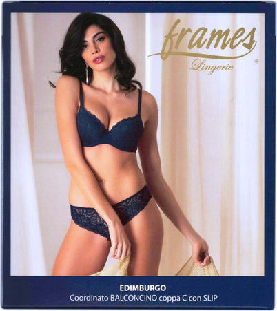 art. edimburgo Completo Intimo Donna Framez Lingerie Coordinato Modello Edimburgo Completino in Pizzo Intimo Donna Blu Reggiseno a Balconcino Coppa C E Slip Made in Italy Moda/Donna/Abbigliamento/Abbigliamento da notte lingerie e intimo/Lingerie & Intimo/Completi intimi L’Orchidea - Siderno, Commerciovirtuoso.it