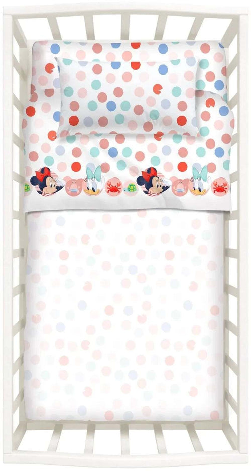 Completo lenzuola baby minnie per culla 100% cotone - Caleffi