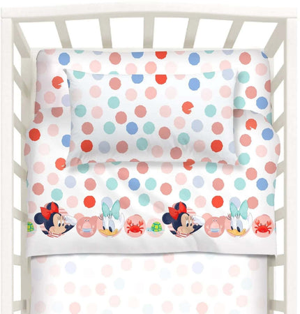 Completo lenzuola baby minnie per culla 100% cotone - Caleffi