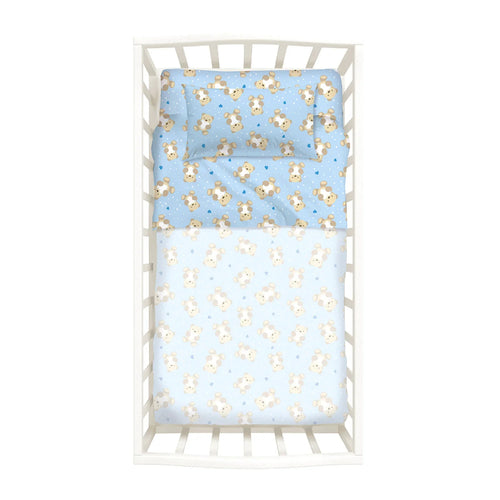 Caleffi Kids Completo Lenzuola In Cotone Orsacchiotti Baby 2505S30