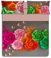 Completo lenzuola copriletto digital flowers  stampa digitale matrimoniale - karì