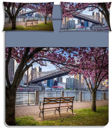 Completo lenzuola copriletto manhattan stampa digitale matrimoniale - karì